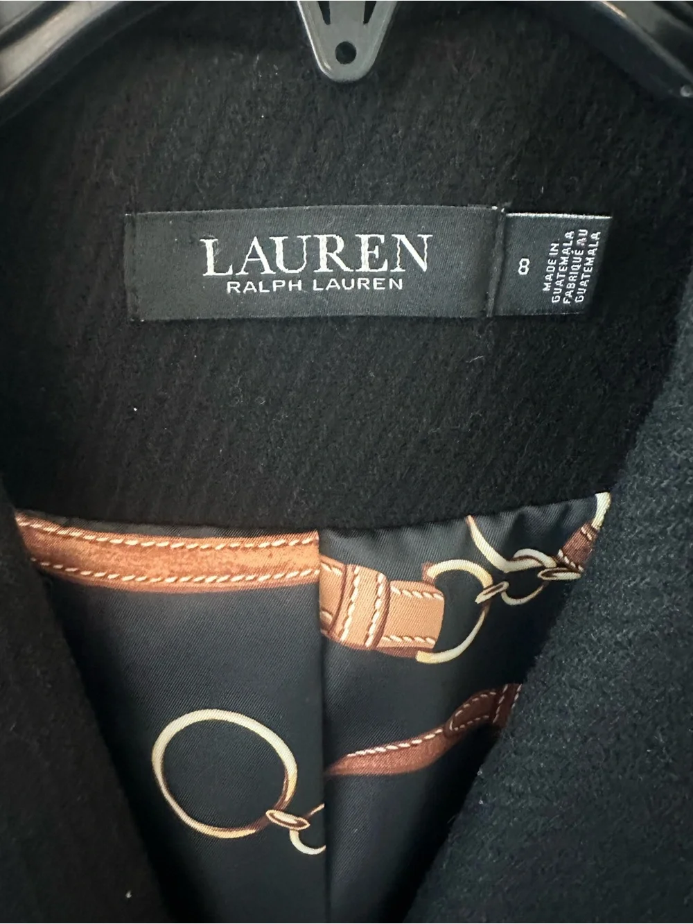 Ralph Lauren Black Single-Breasted Wool-Blend Trench Coat